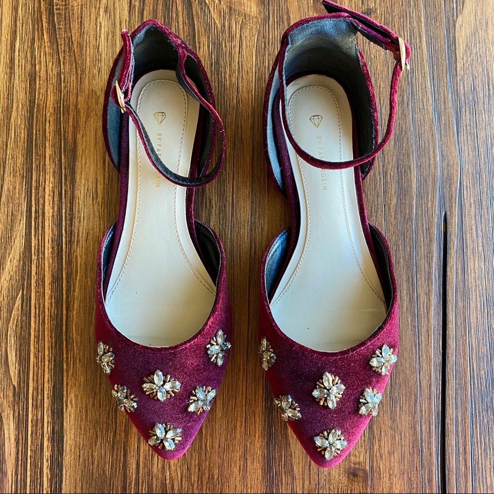 LIKE NEW Faryl Robin Ankle Strap Suede Flats - 7.5